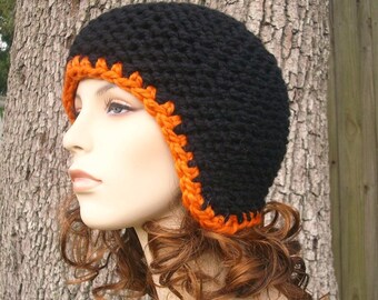 Chunky Knit Hat, Womens Hat, Mens Hat, Winter Hat, Knit Beanie, Knit Cap, Ear Flap Hat, Earflap Hat, Garter Helmet, Black