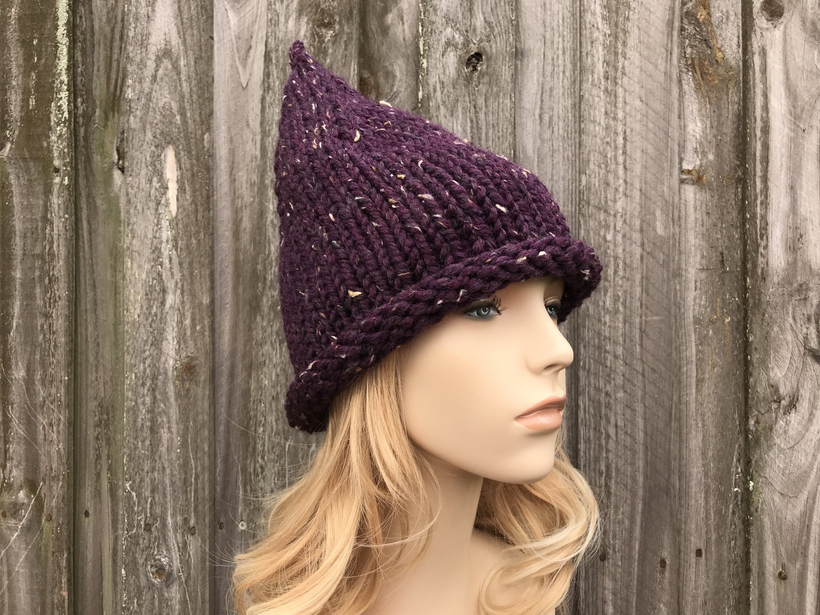 A&P 魔女ハット Chunky Knit Hat, Womens Hat, Mens Hat, Witch Hat, Wizard Hat