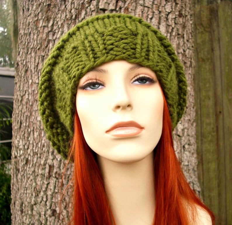 Chunky Knitted Beret Oversized Knit Hat for Women or Men Etsy