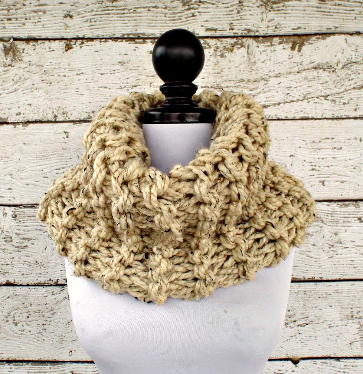Instant Download Knitting Pattern Knit Cowl Circle Scarf Etsy