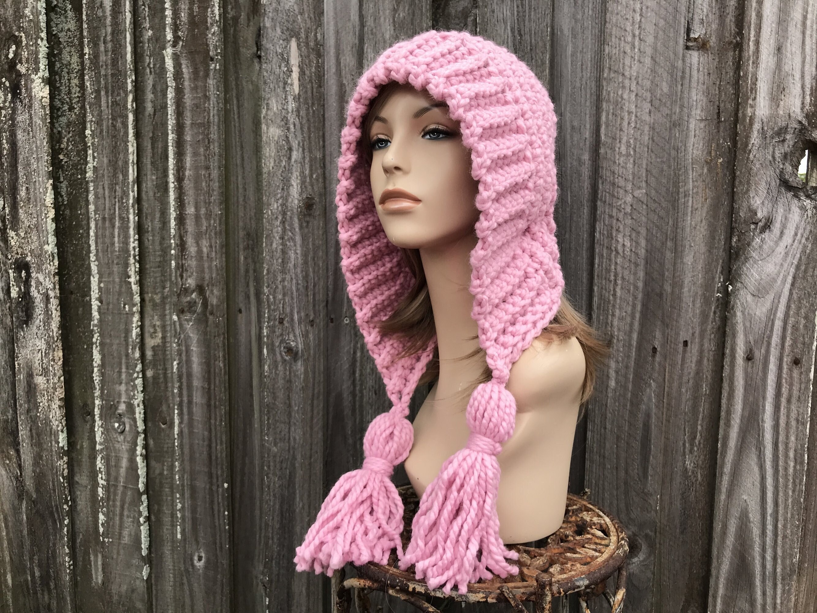 Chunky Crochet Hood, Crochet Hat, Womens Hat, Mens Hat