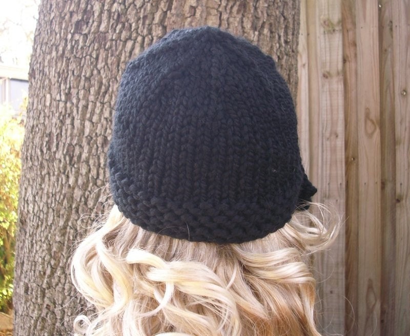帽子 knit cloche hat (black) Sparkle Knit Cloche Style Lace Cap Black With Metallic Gold