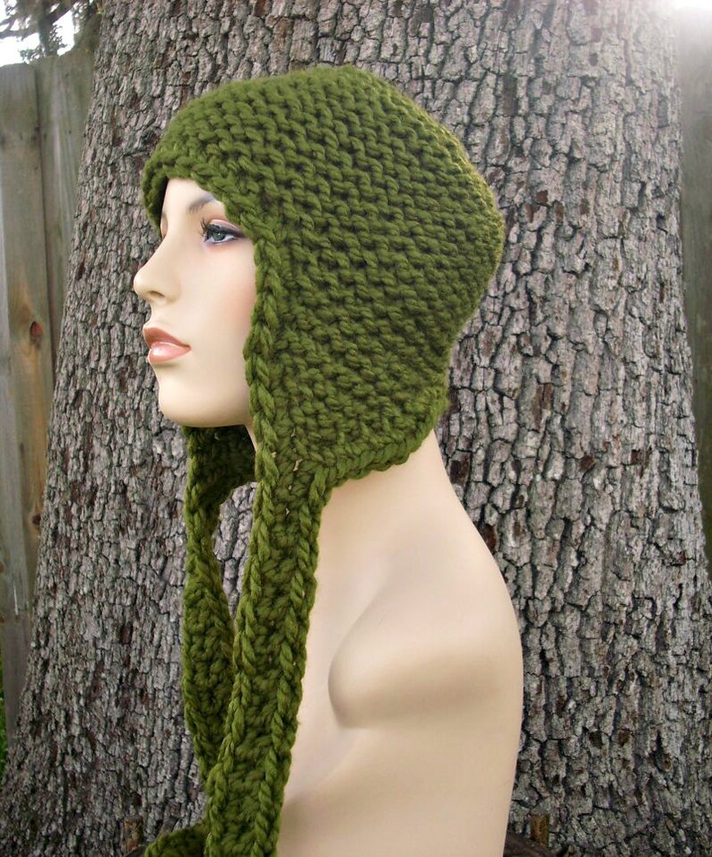 Knit Cap with Ear Flaps Chunky Knit Hat Mens Hat Womens Etsy