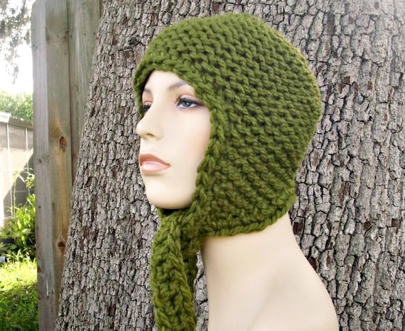Ear Flap Hat With Ties, Chunky Knit Hat, Womens Hat, Mens Hat, Winter Hat, Knit Beanie, Knit Cap, Earflap Hat, Cilantro - Etsy Ear Flap Hat With Ties, Chunky Knit Hat, Womens Hat, Mens Hat, Winter Hat, Knit Beanie, Knit Cap, Earflap Hat, Cilantro - Etsy