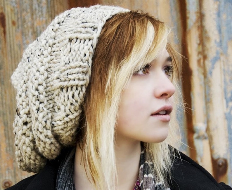 slouchy knit beanie womens