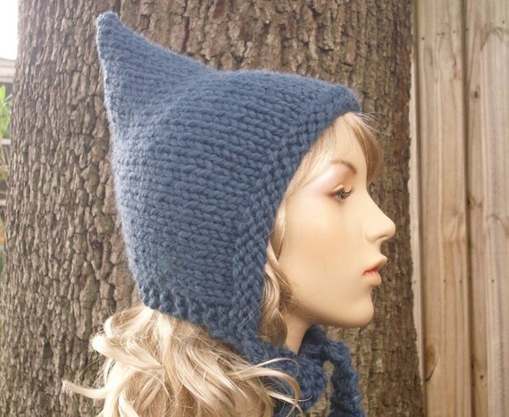 Knit Bonnet Adult, Pixie Hat, Womens Hat, Chunky Knit Hat, Pixie