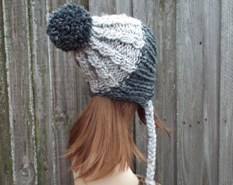 Hand Knit Pom Pom Hat, Chunky Knit Hat, Womens Hat, Mens Hat, Winter Hat, Cable Hat, Knit Cap, Cable Knit Beanie, Tallulah Slouchy Beanie Hand Knit Pom Pom Hat, Chunky Knit Hat, Womens Hat, Mens Hat, Winter Hat, Cable Hat, Knit Cap, Cable Knit Beanie, Tallulah Slouchy Beanie