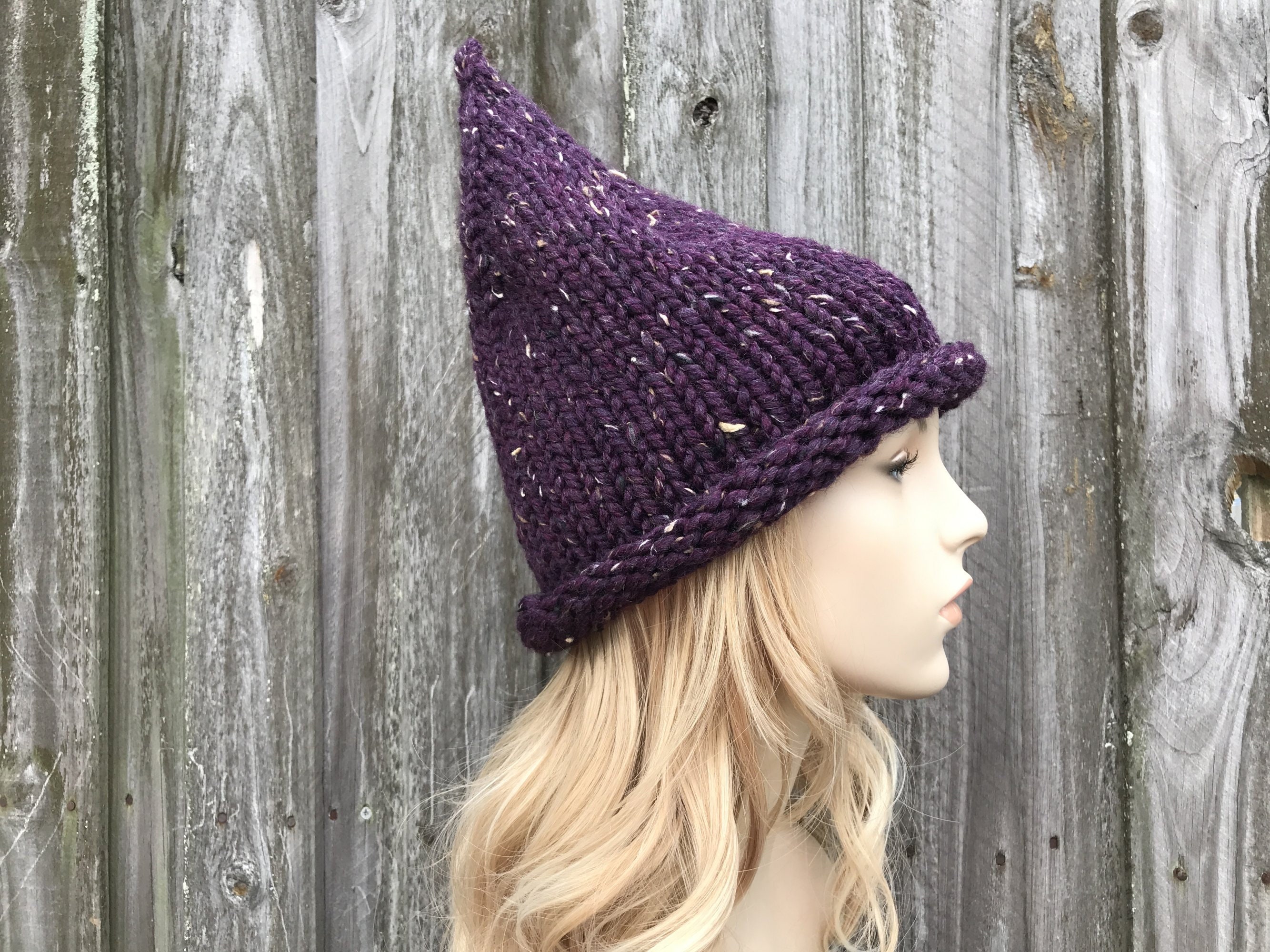 Chunky Knit Hat, Womens Hat, Mens Hat, Witch Hat, Wizard Hat