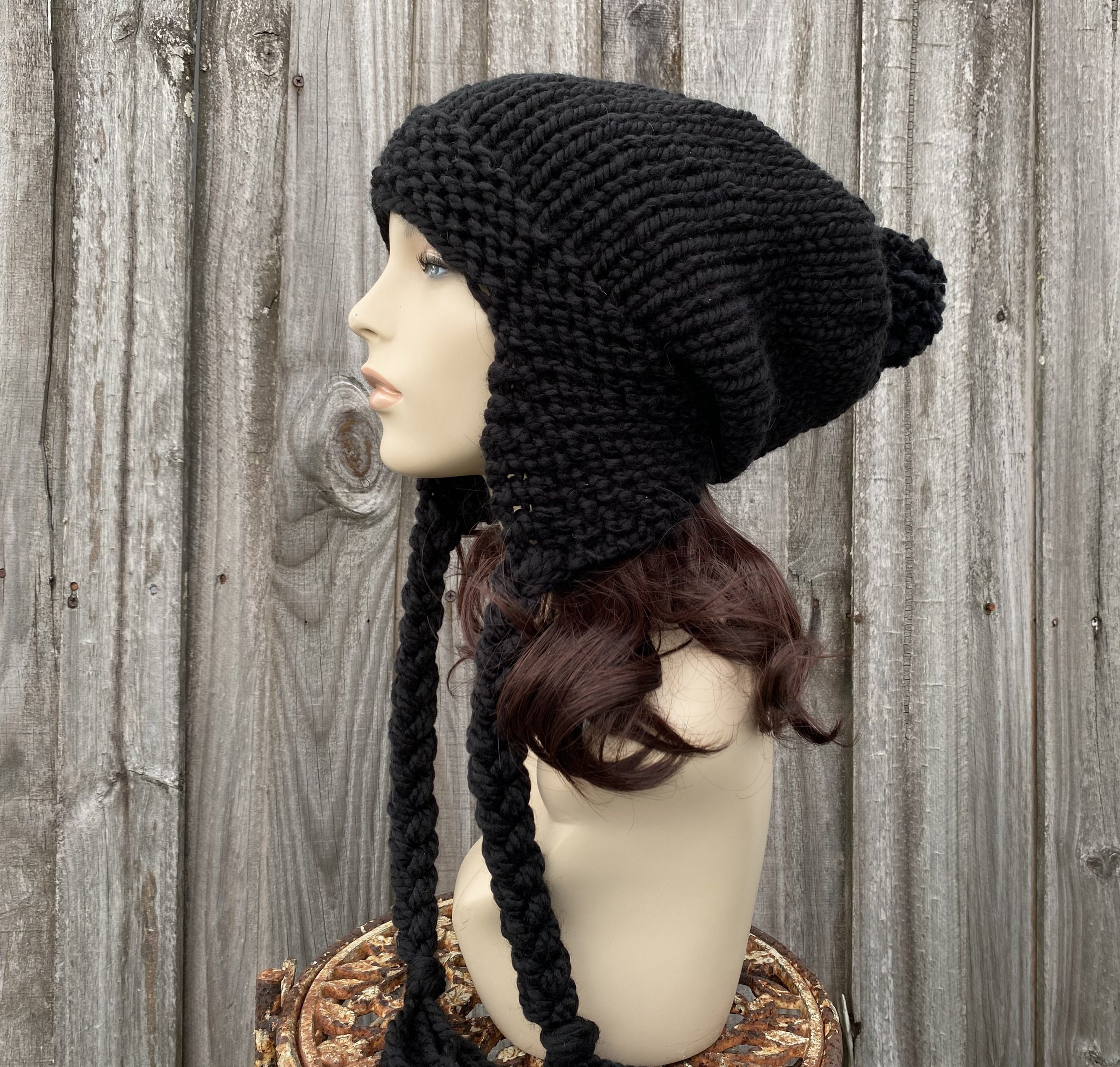 LEROTUKI Knit Slouchy Beanie Hat For Men & Women - Warm Acrylic Cap In Black - View #9