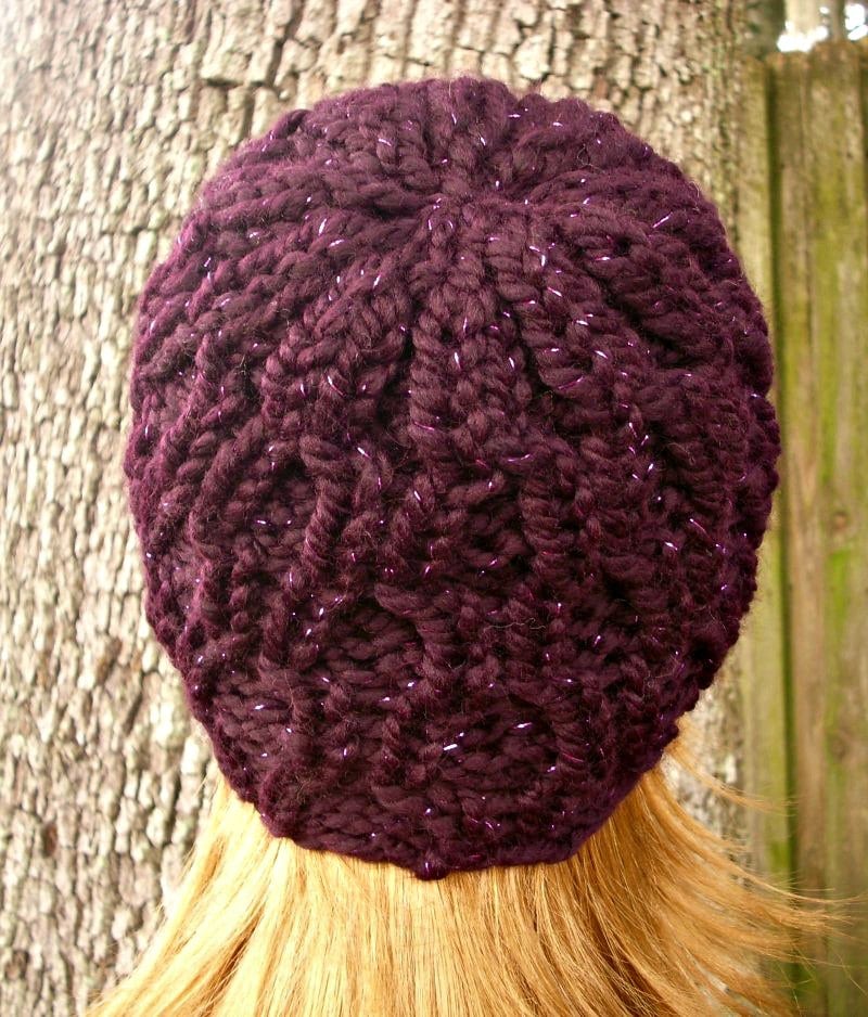 chiiiibag  ニット帽　Knit Beanie Chunky Knit Hat With Brim, Womens Hat, Mens Hat, Winter Hat