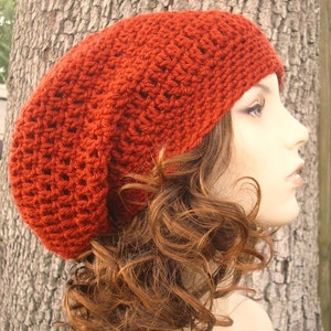 Slouchy Crochet Hat, Womens Hat, Mens Hat, Crochet Beanie, Crochet Cap, Winter Hat, Slouchy Beanie, Slouchy Hat, Weekender Beanie, Brick Red