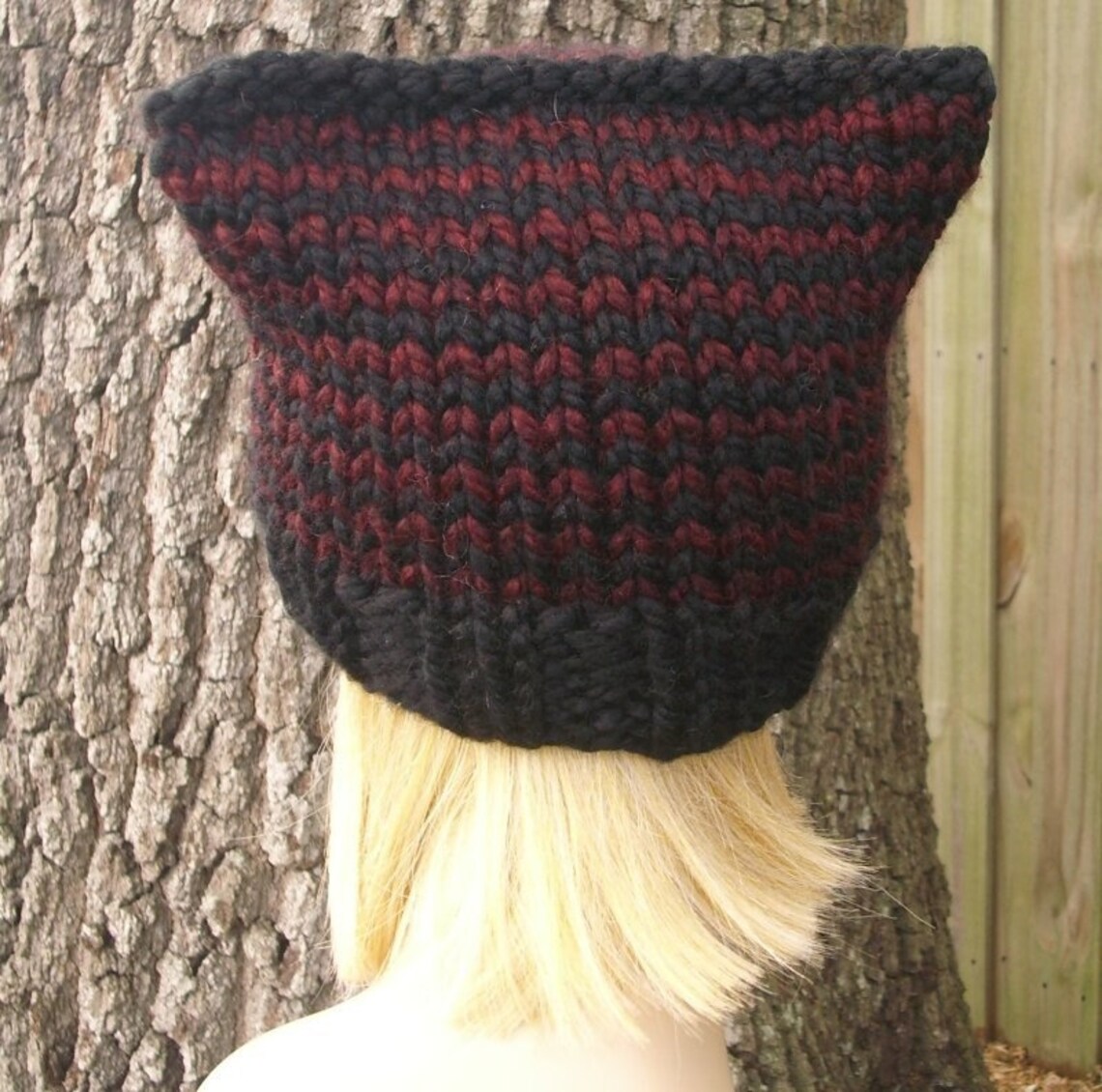 Cat Hat Chunky Knit Hat Womens Hat Mens Hat Winter Hat Etsy