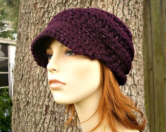 Bonnet avec rebord tricoté à la main, bonnet en tricot épais, bonnet femme, chapeau pour homme, chapeau d'hiver, bonnet en tricot, bonnet tourbillonnant, violet galaxie