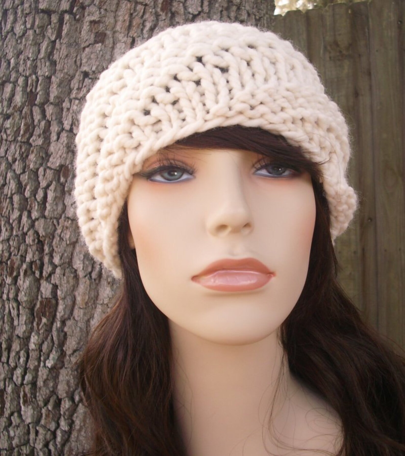Chunky Knit Hat Mens Winter Hats Womens Hat Cream Hat Cream Etsy