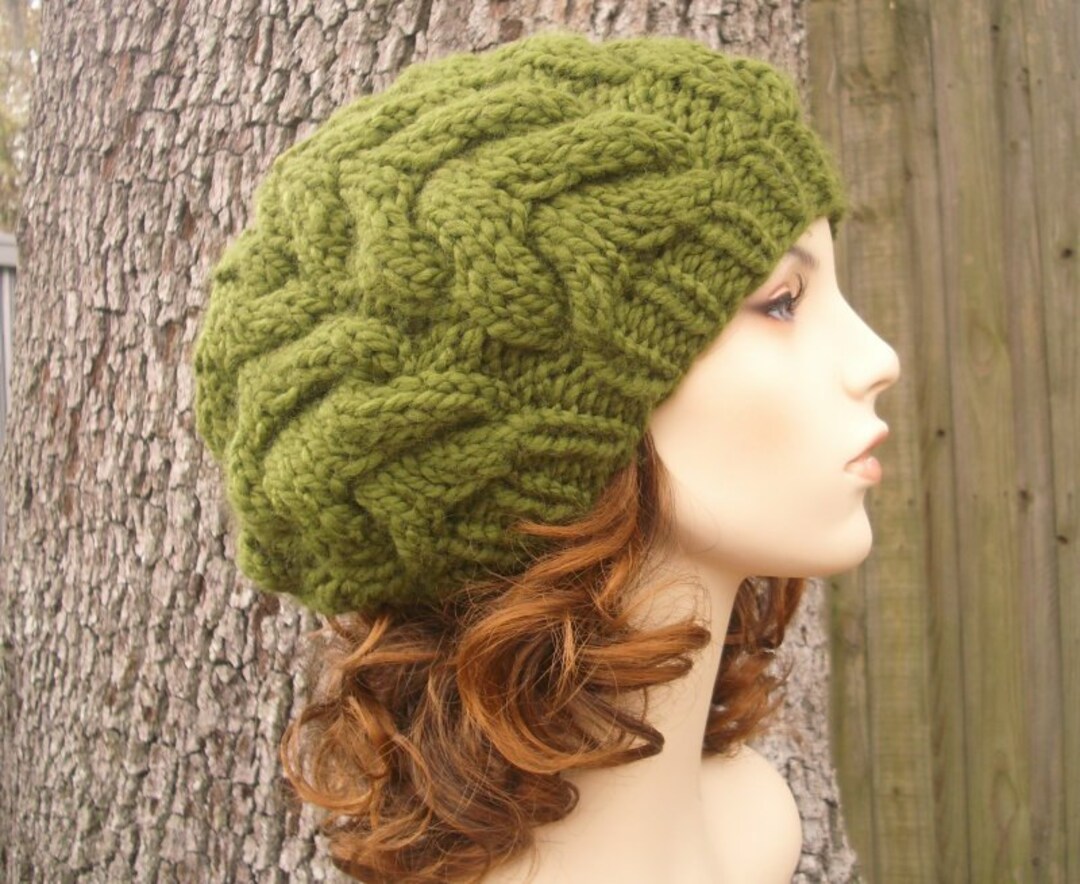 Hand Knit Beret, Chunky Knit Hat, Womens Hat, Mens Hat, Winter Hat