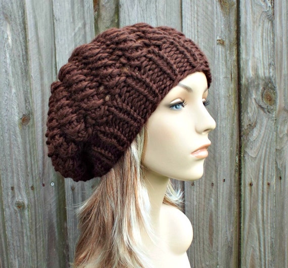 Chunky Knit Hat Knit Beret Womens Hat 