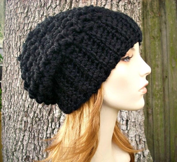 Black Slouchy Beanie Hat, Chunky Crochet Hat, Crochet Hat, Womens Hat, Mens Hat, Winter Hat, Souffle Slouchy Hat - Etsy Black Slouchy Beanie Hat, Chunky Crochet Hat, Crochet Hat, Womens Hat, Mens Hat, Winter Hat, Souffle Slouchy Hat - Etsy