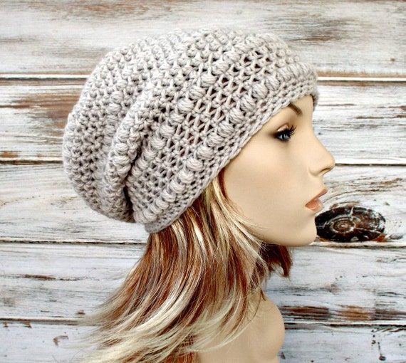 Beret Knit Slouchy Baggy Beanie Oversize Winter Hat Ski Slouchy Cap Women Solid - Foto 2