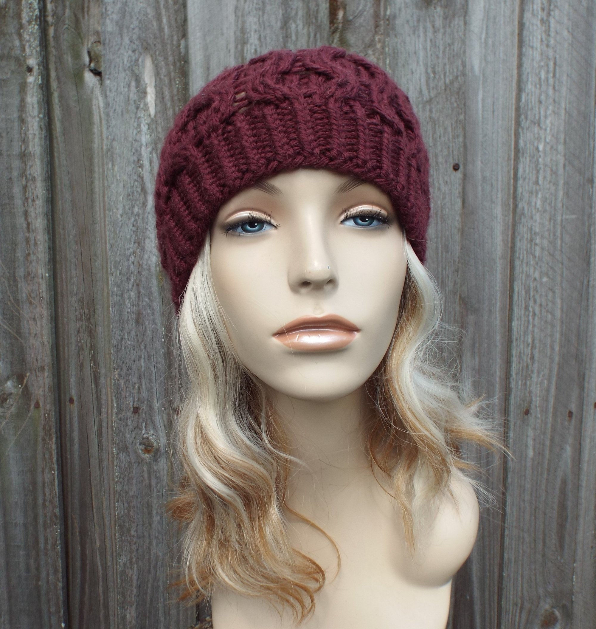 Knitted Hat Pattern Hat Knitting Pattern Cable Beanie Knitting Etsy