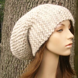 Chunky Knit Hat, Womens Hat, Mens Hat, Winter Hat, Knit Beanie, Knit Cap, Oversized Hat, Slouchy Beanie, Slouchy Hat, Wheat