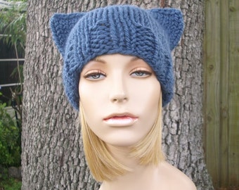 帽子 andwang Fluffy cat knit hat Fluffy cat knit hat