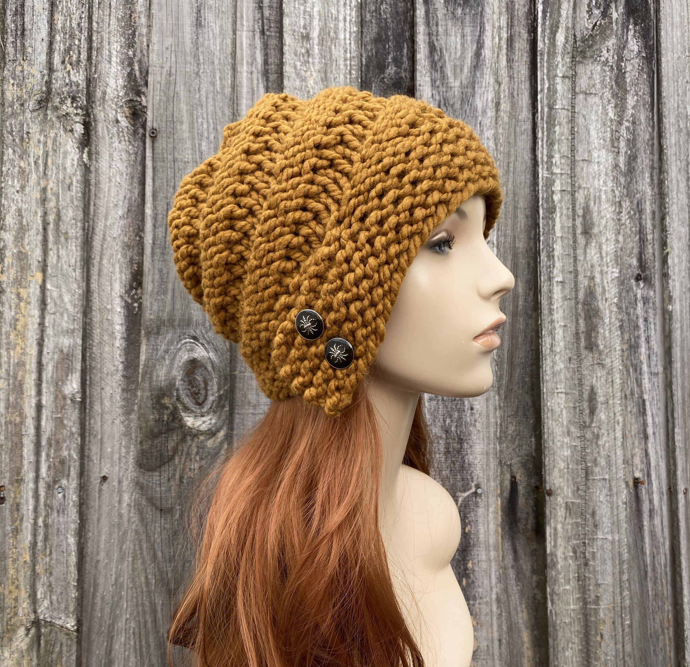 Hand Knit Cloche/Beanie with Pom The Pom-pom - Hand-knit Norwegian Wool Beanie Hat Inspired  main image 4