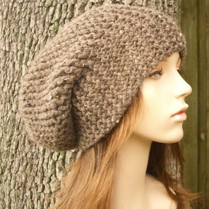 Oversized Knit Beanie, Chunky Knit Hat, Womens Hat, Mens Hat, Winter Hat, Knit Cap, Oversized Hat, Slouchy Beanie, Slouchy Hat, Barley