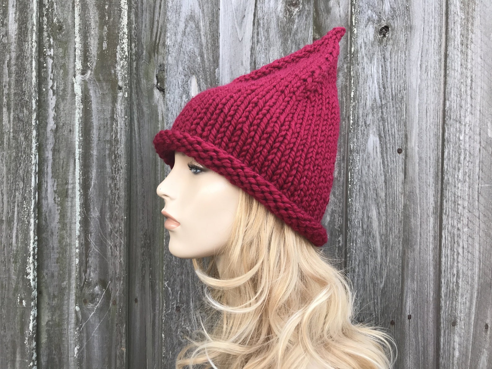 Knit Witch Hat Witch Beanie Elf Hat Gnome Hat Wizard Hat Etsy