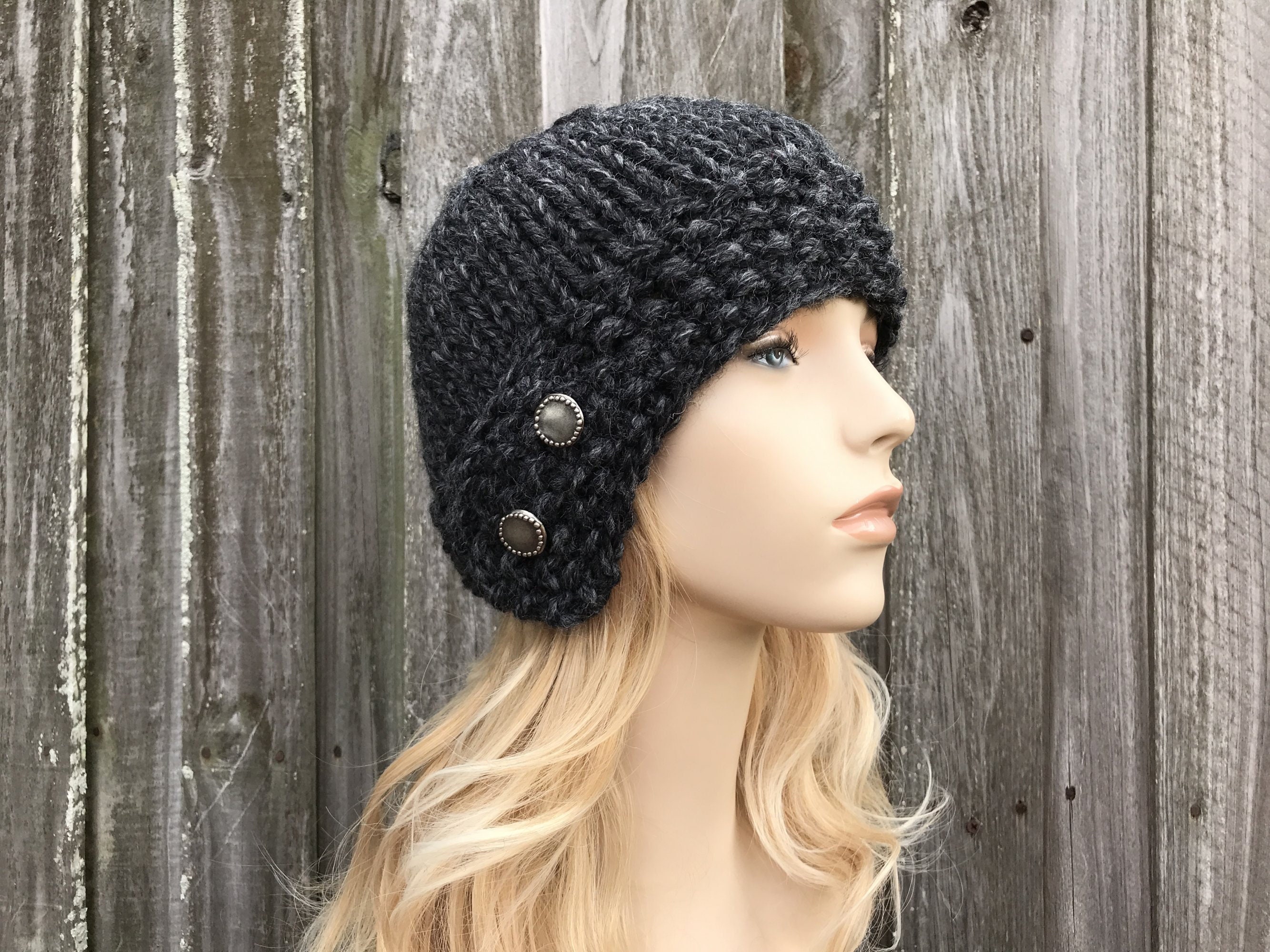 Knit Cloche Hat for Women, Chunky Knit Hat, Womens Hat Mens