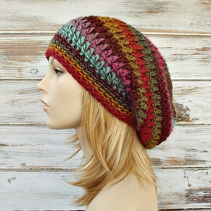Slouchy Beanie Hat Crochet Hat Womens Hat Womens Winter Hats Rainbow Hat Rainbow Beanie Fall Fashion - Weekender Slouch Hat Desert Spring