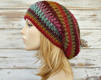 Slouchy Beanie Hat Crochet Hat Womens Hat Womens Winter Hats Rainbow Hat Rainbow Beanie Fall Fashion - Weekender Slouch Hat Desert Spring