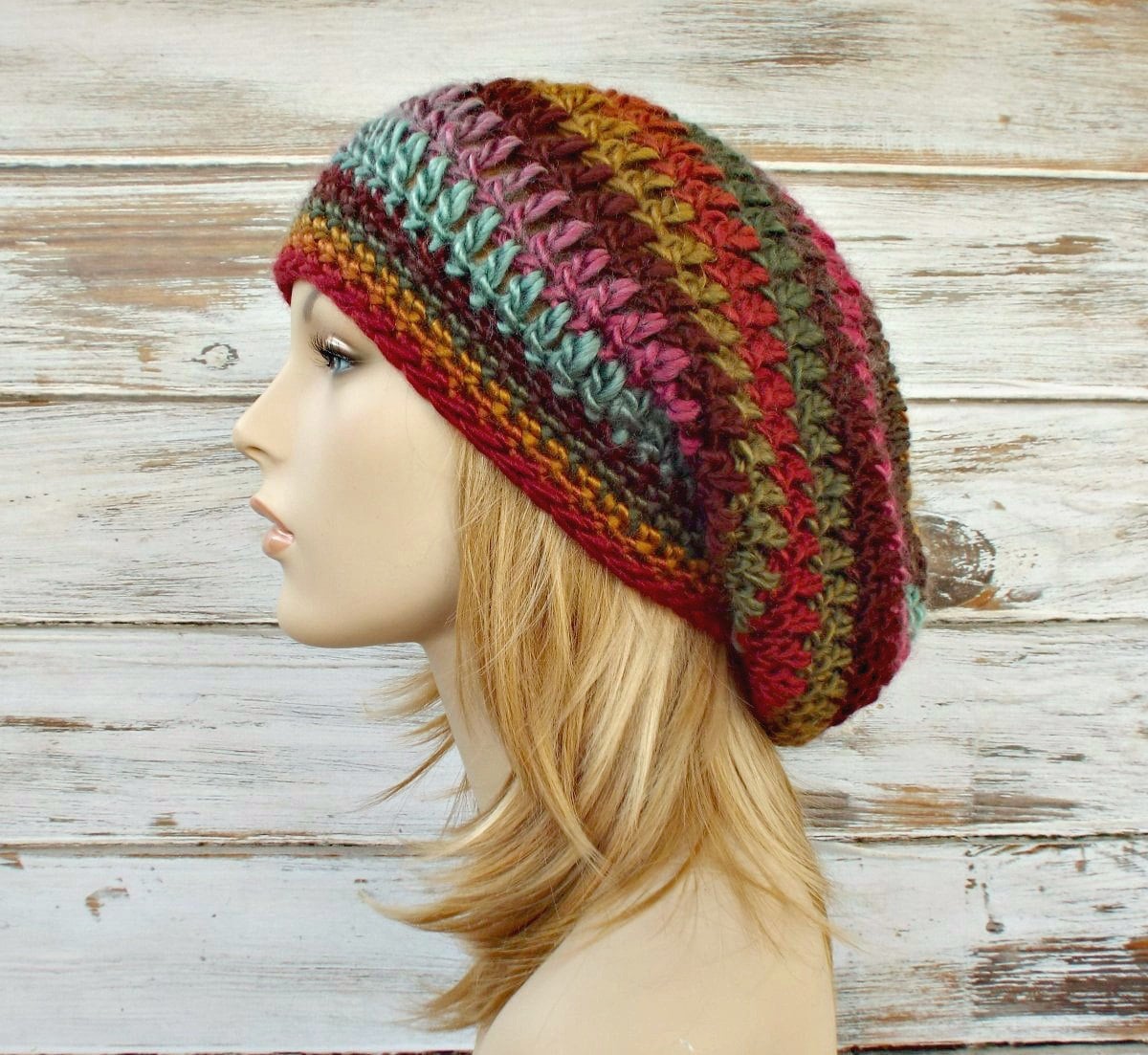 Slouchy Beanie Hat Crochet Hat Womens 