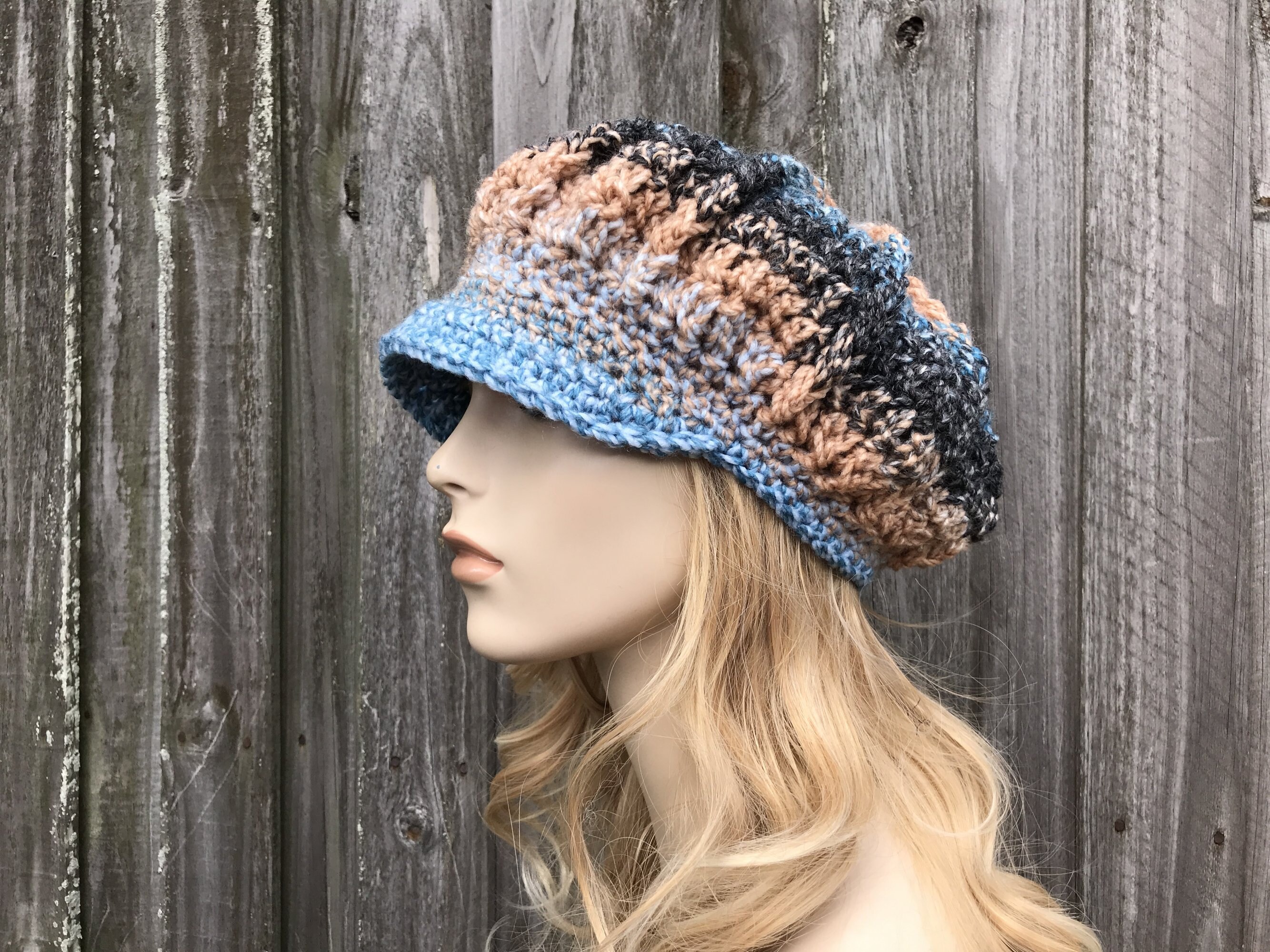 Boho Hat Newsboy Cap Crochet Hat Womens 