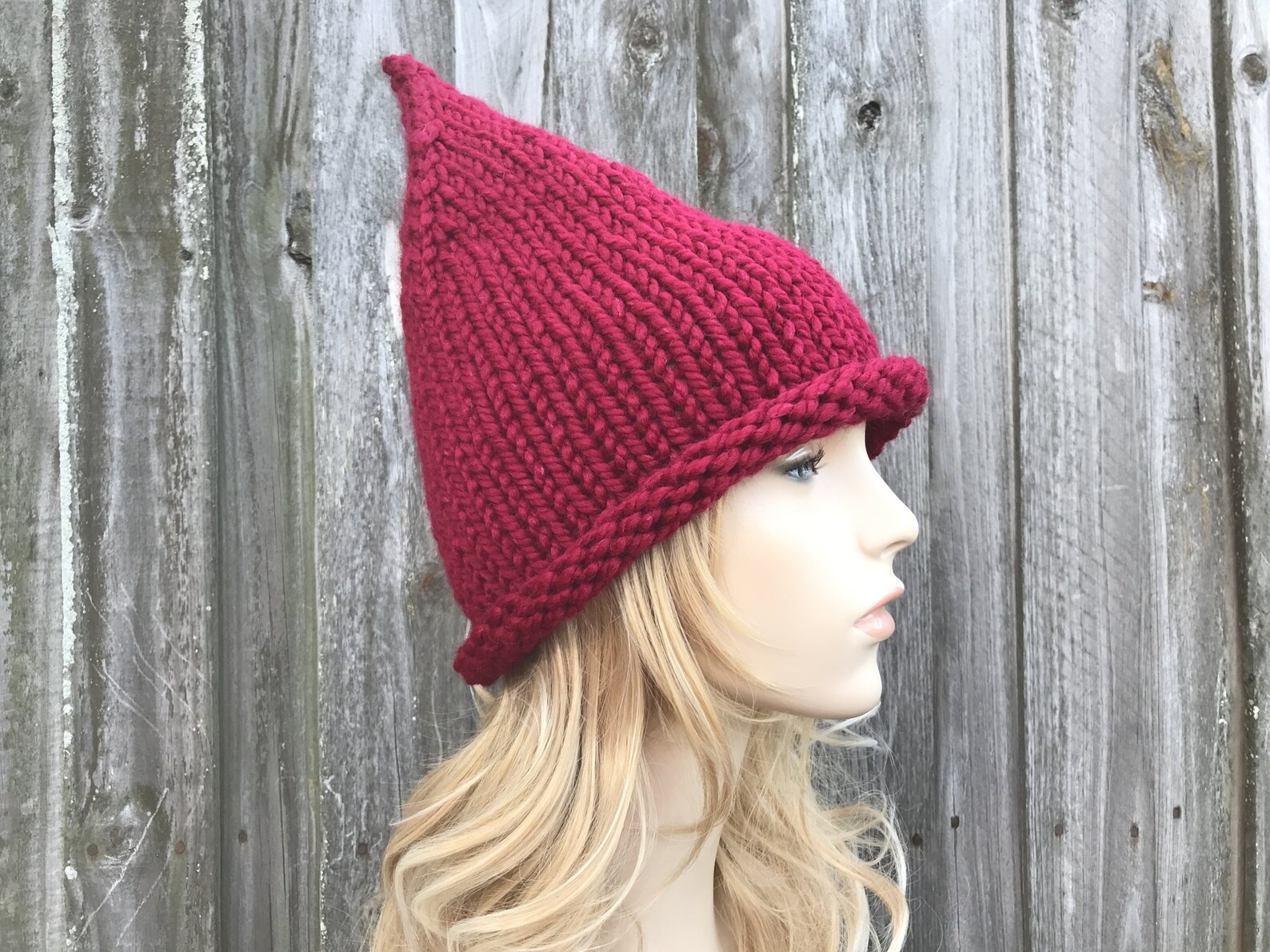 Knit Witch Hat Witch Beanie Elf Hat Gnome Hat Wizard Hat Etsy