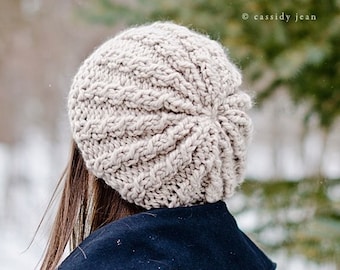 Bonnet épais, bonnet femme, bonnet homme, bonnet ample, bonnet ample, béret torsadé, béret en tricot, champignon