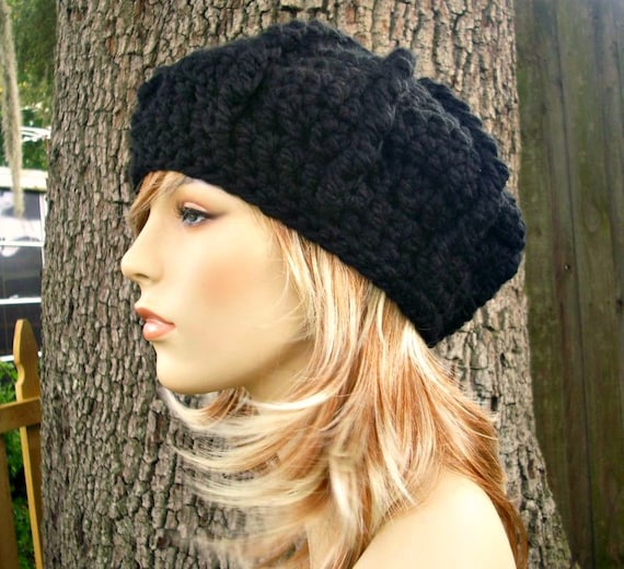 Béret/bonnet Femme Hiver En Laine Bouillie Noir Melia - Taille Unique, Neuf Avec étiquettes
