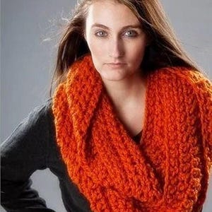 Chunky Crochet Cowl, Oversized Cowl, Womens Cowl, Mens Cowl, Winter Cowl, Infinity Scarf, Crochet Scarf, Vermonter Cowl, Pumpkin Orange