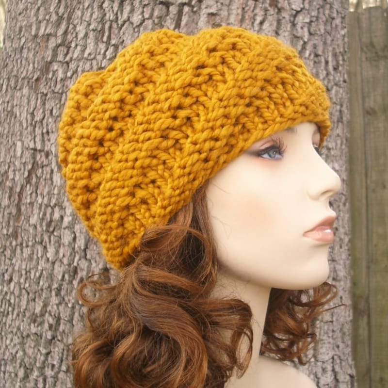 Yellow Bear Knitted Cape Hat