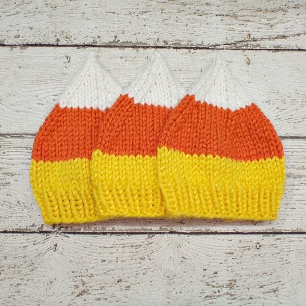 Candy Corn Hat Pattern, Knitting Pattern, Knit Hat Pattern, Instant Download PDF, How To Knitting Tutorial DIY