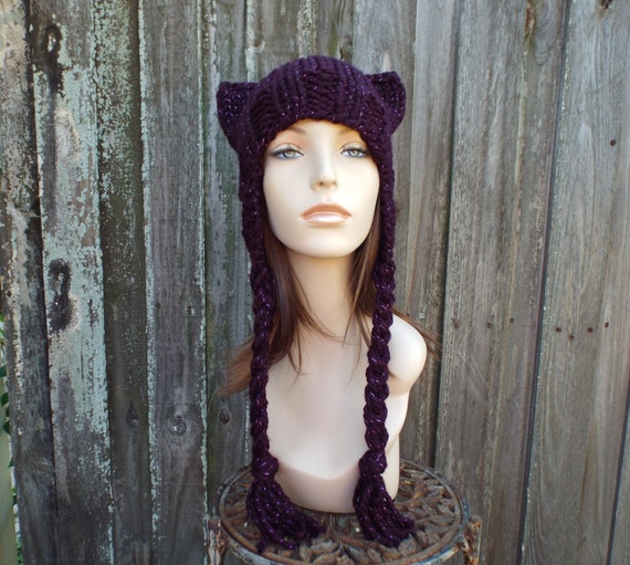 Cat Ear Hat, Chunky Knit Hat, Womens Hat, Mens Hat, Winter Hat