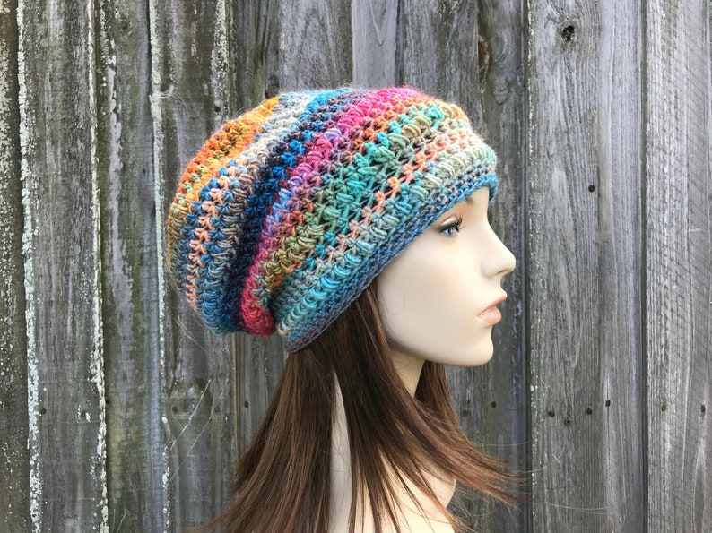 Crochet Hat Pattern, How To Crochet Tutorial, Easy Crochet Pattern, Womens Hat, Mens Hat, Mens Beanie, Winter Hat, Slouchy Beanie, Boho Hat image 9