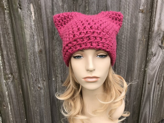 帽子 LOOP YARN SHAGGY CAT EAR KNIT CAP PINK LOOP YARN SHAGGY CAT EAR KNIT CAP PINK