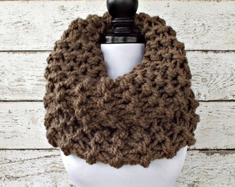 Instant Download Knitting Pattern - Knit Cowl Circle Scarf Pattern - Highlands Oversized Cowl Circle Scarf Knitting Pattern