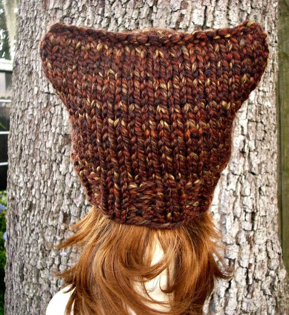 Cat Ear Hat, Cat Hat, Chunky Knit Hat, Womens Hat, Mens Hat  display picture 3