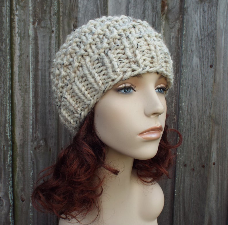 READY TO SHIP Tsunami Beanie Wheat Beanie Chunky Knit Hat Womens Hat Wheat Mens Hat Wheat Spiral Texture Beanie Wheat Hat Wheat Beanie