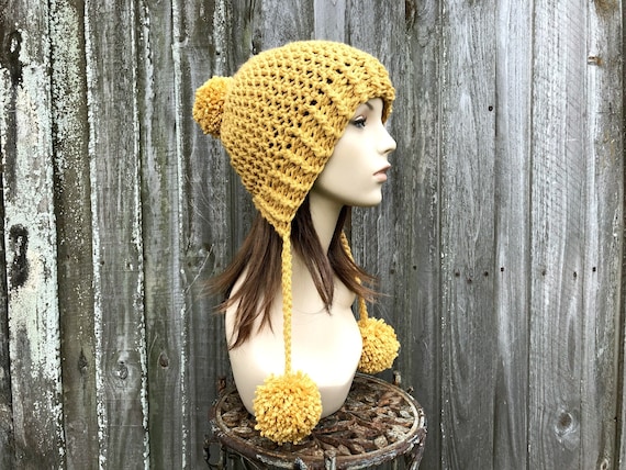 Women's Chunky Crochet Knitted Hat With Pom Pom & Flower Decor - Winter Warm Beanie, Hot Pink - View #4