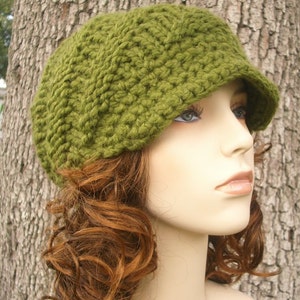 Newsboy Cap, Chunky Knit Hat, Womens Hat, Mens Hat, Newsboy Hat, Knit Beanie, Knit Cap, Winter Hat, Swirl Beanie, Cilantro Green