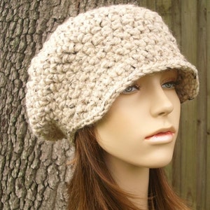 Gorra de repartidor de periódicos, gorra de crochet, gorra de mujer, gorra de hombre, gorra de invierno, gorra de crochet, gorra de repartidor de periódicos, gorra con ala, gorra con visera, avena
