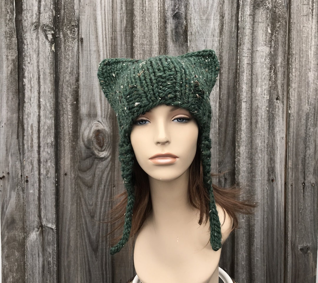 帽子 andwang Fluffy cat knit hat Fluffy cat knit hat