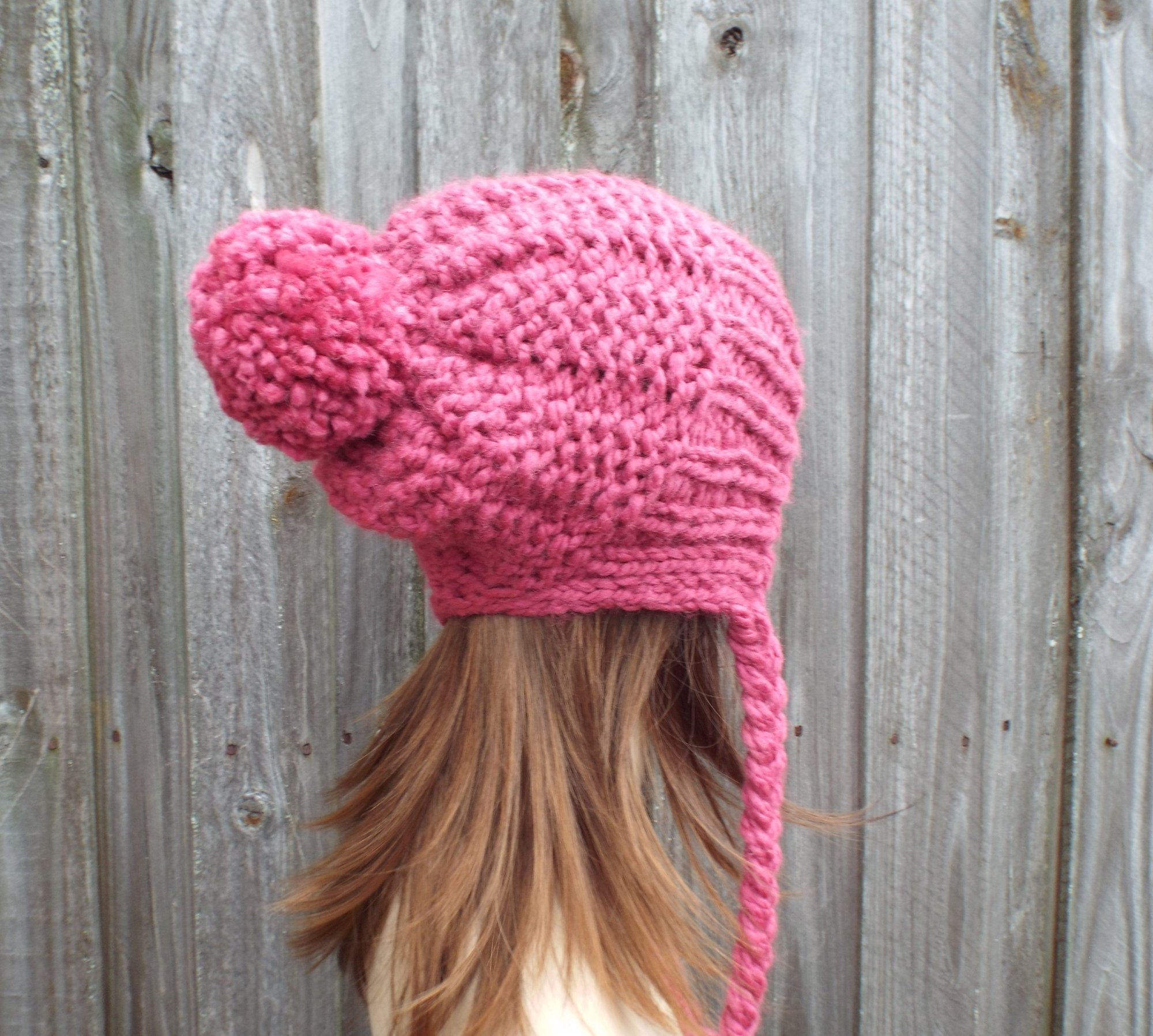 Knitted Hat Pattern Hat Knitting Pattern Ear Flap Hat Slouchy Etsy